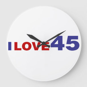 I Love 45 Large Clock