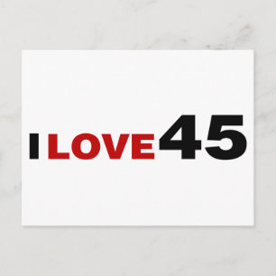 I Love 45 Postcard