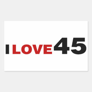I Love 45 Rectangular Sticker