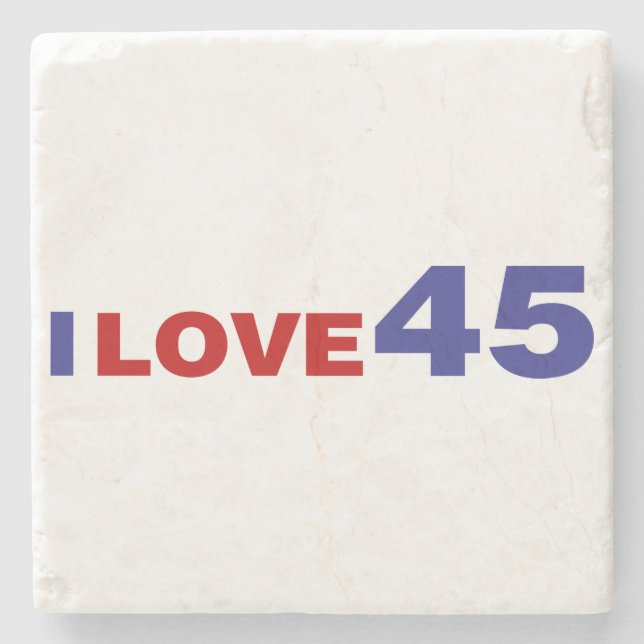 I Love 45  Stone Coaster (Front)
