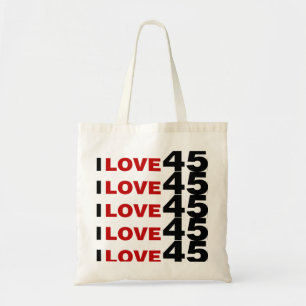 I Love 45 Tote Bag
