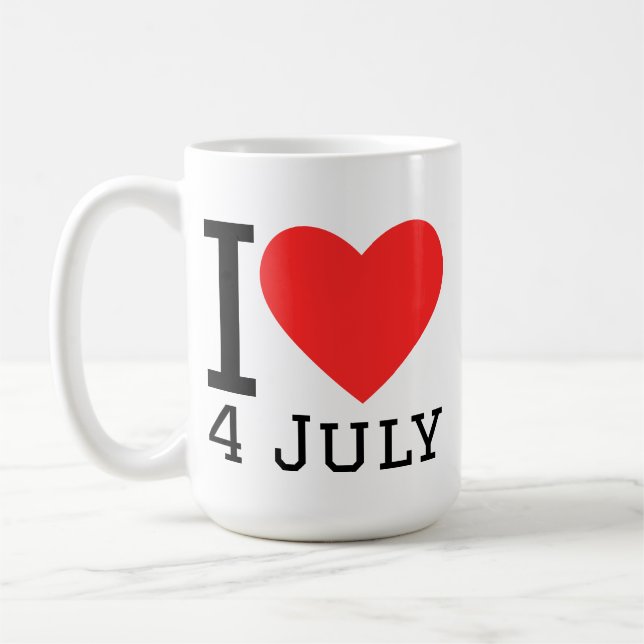 I love 4 July Coffee Mug (Left)