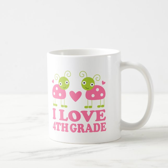 I Love 4th Grade Ladybug Coffee Mug (Right)