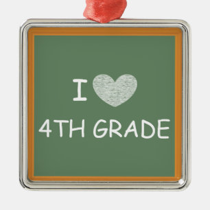 I Love 4th Grade Metal Tree Decoration