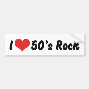 I Love 50's Rock 'n Roll Bumper Sticker