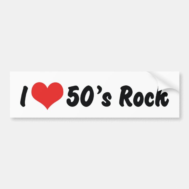 I Love 50's Rock 'n Roll Bumper Sticker (Front)