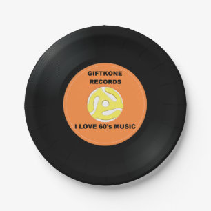 I love 60's Music Paper Plate