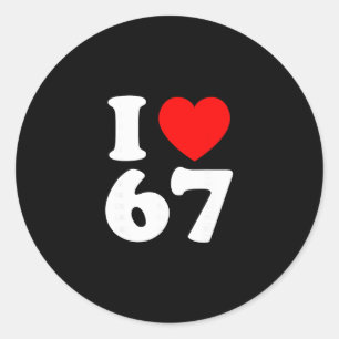 I Love 67 Year Old 67th Birthday Party Anniversary Classic Round Sticker