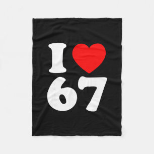 I Love 67 Year Old 67th Birthday Party Anniversary Fleece Blanket