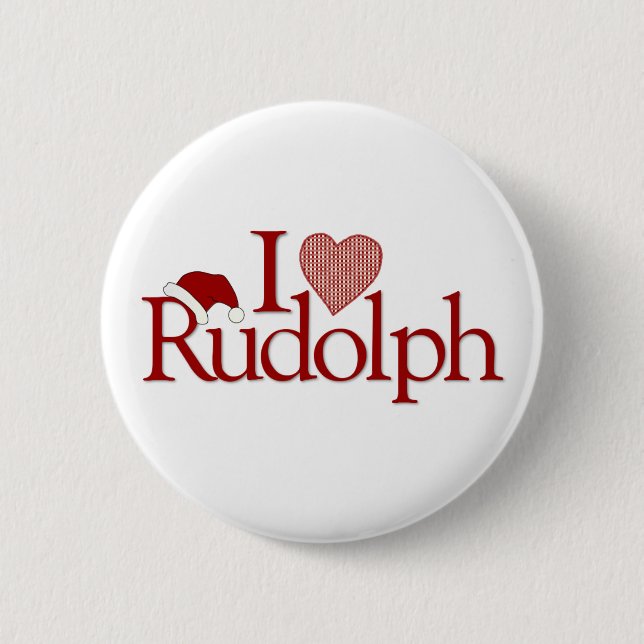 I Love 6 Cm Round Badge (Front)