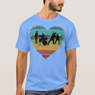 I Love 70s Music Concert Vintage Heart Rock Band T-Shirt