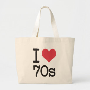 I Love 70s Products & Designs! Large Tote Bag