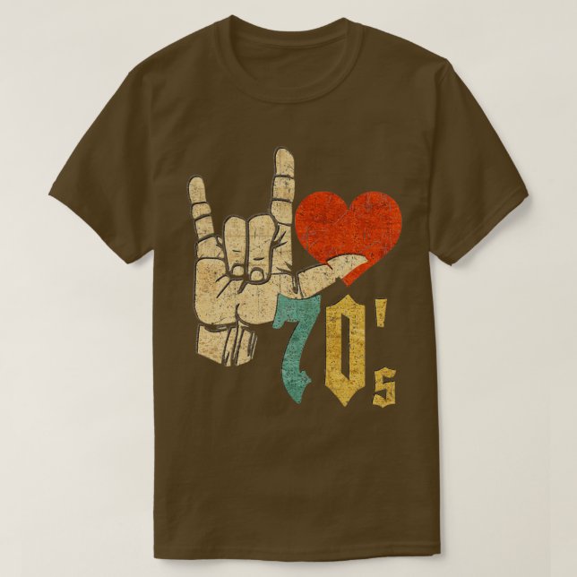 I Love 70x27s Retro Gift T-Shirt (Design Front)