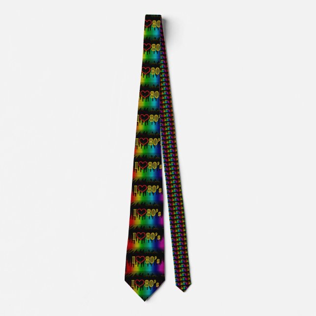 i love 80s mens neck tie (Front)