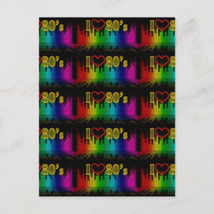 i love 80s postcard