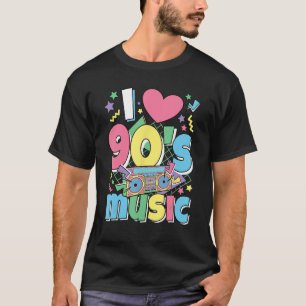 I Love 90s Music 1990s Theme Outfit Nineties 90's  T-Shirt