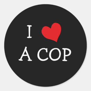 I LOVE A COP CLASSIC ROUND STICKER