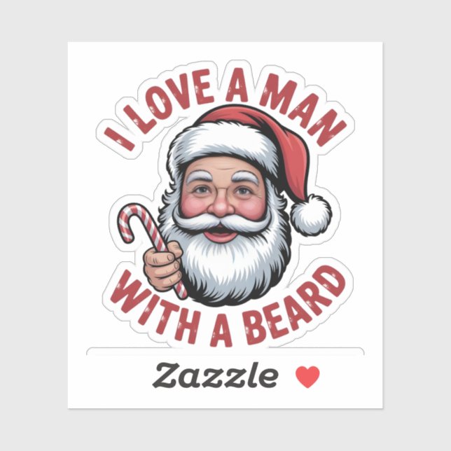 I Love a Man WIth a Beard Bearded Santa Christmas (Sheet)