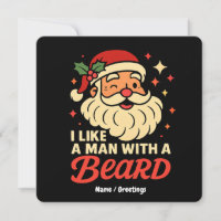 I Love A Man With A Beard Xmas Santa Claus Funny
