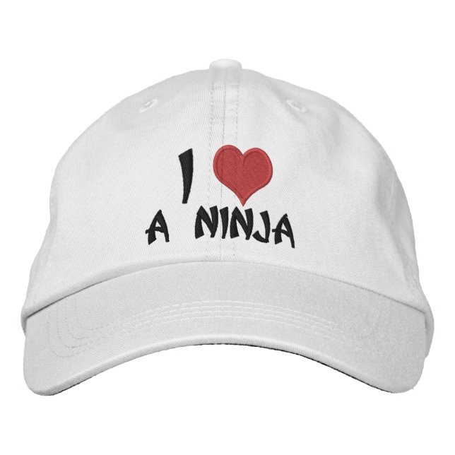 I Love A Ninja Embroidered Hat (Front)