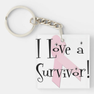 I Love A Survivor Breast Cancer Awareness Key Ring