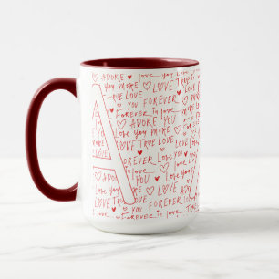 I Love A You — Personalised Initial “A” Romantic D Mug