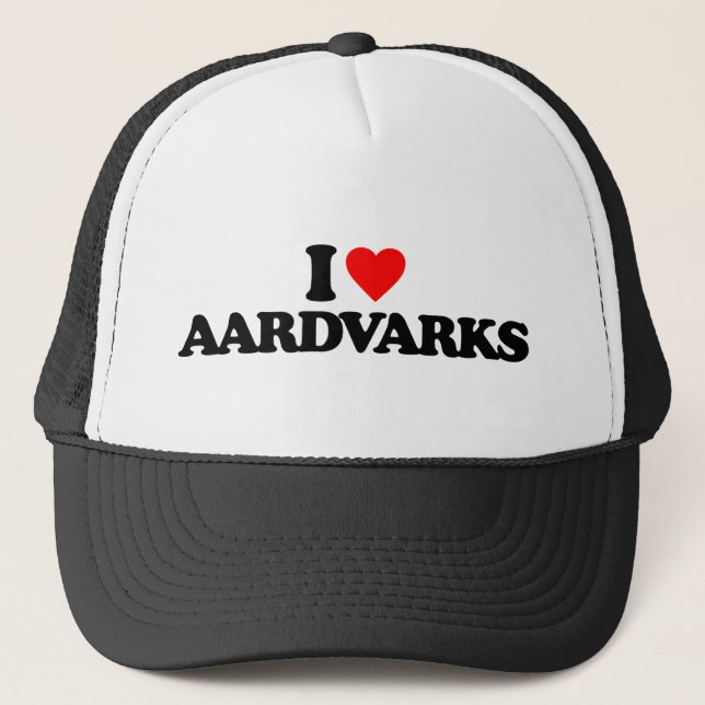 I LOVE AARDVARKS TRUCKER HAT (Front)