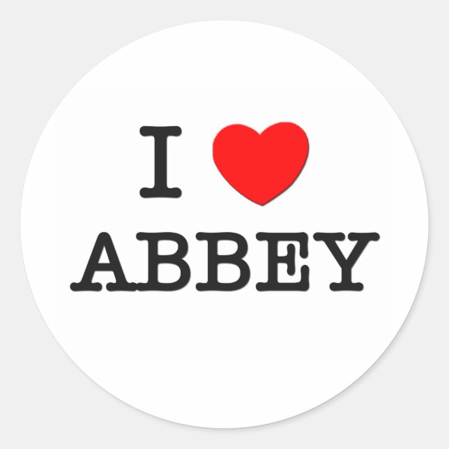 I Love Abbey Classic Round Sticker (Front)
