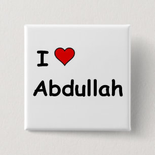 I Love Abdullah 15 Cm Square Badge