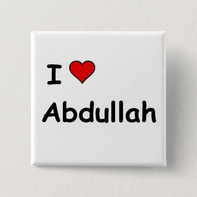 I Love Abdullah 15 Cm Square Badge (Front)