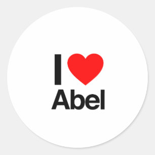 i love abel classic round sticker