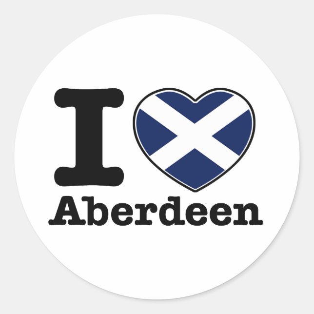 I love Aberdeen Classic Round Sticker (Front)