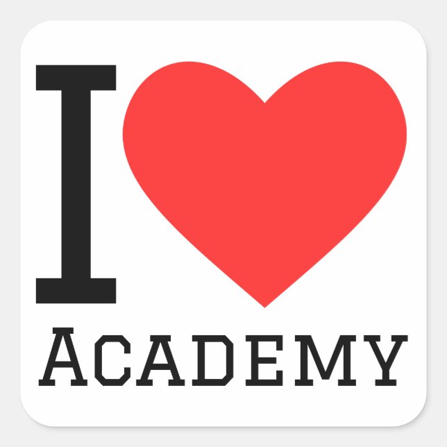 I love academy square sticker (Front)