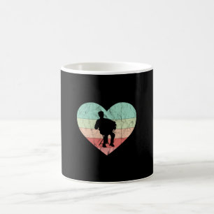 I Love Accordion Retro Vintage Heart Coffee Mug