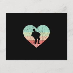 I Love Accordion Retro Vintage Heart Postcard