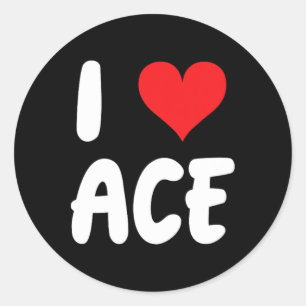 I Love Ace - Heart Happy Valentine Apparel Classic Round Sticker