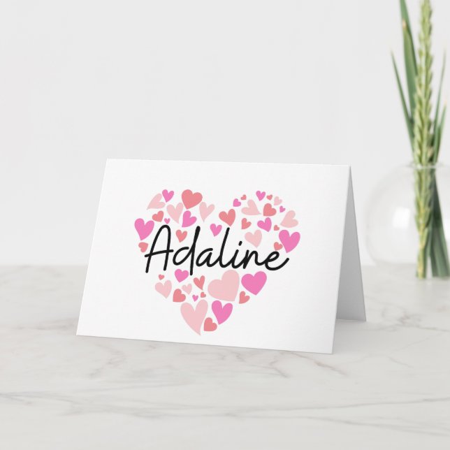 I love Adaline - hearts for Adaline Note Card (Front)