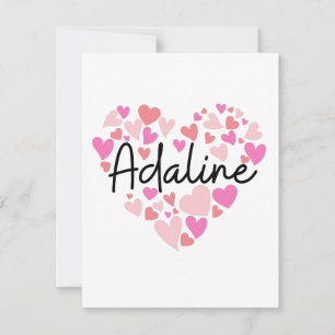 I love Adaline - hearts for Adaline Thank You Card
