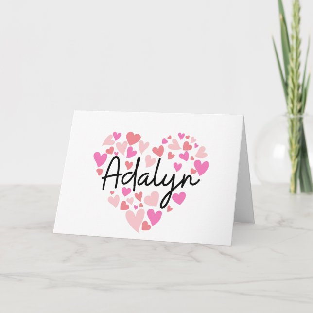 I love Adalyn - hearts for Adalyn Note Card (Front)