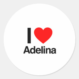 i love adelina classic round sticker