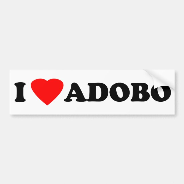 I Love Adobo Bumper Sticker (Front)