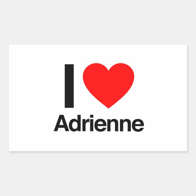 i love adrienne rectangular sticker (Front)