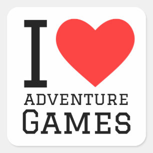 I love adventure games  square sticker