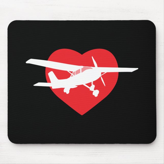 I Love Aeroplanes Mouse Pad (Front)