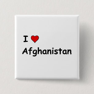 I Love Afghanistan 15 Cm Square Badge
