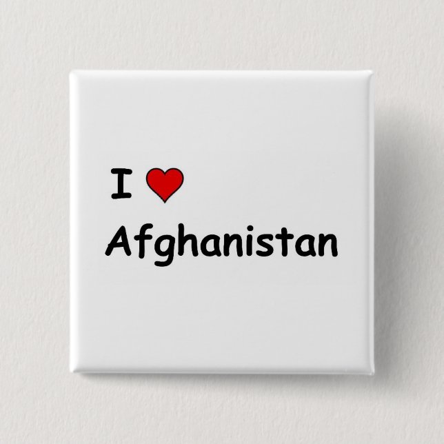 I Love Afghanistan 15 Cm Square Badge (Front)