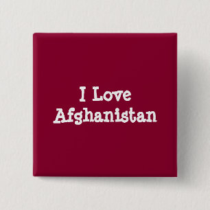 I Love Afghanistan 15 Cm Square Badge