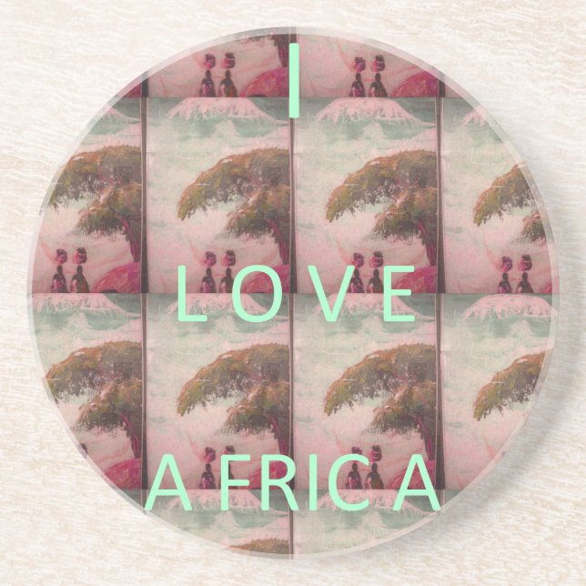 I Love Africa – Cultural Landscape Pattern Coaster (Front)