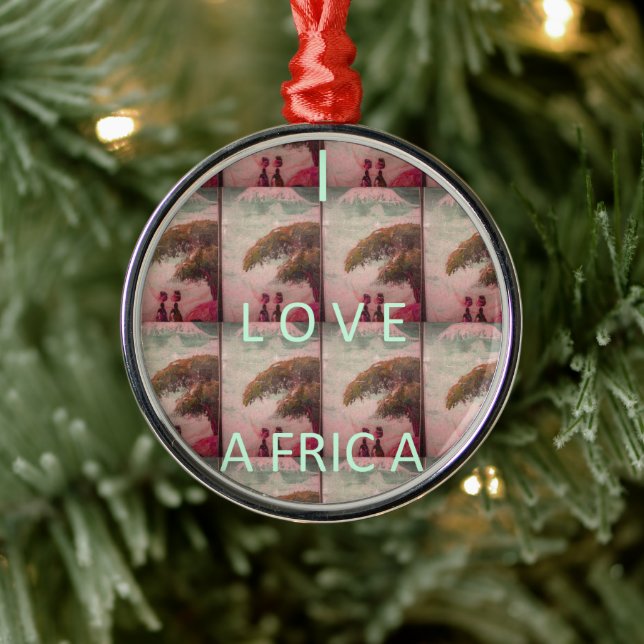 I Love Africa – Cultural Landscape Pattern Metal Tree Decoration (Tree)