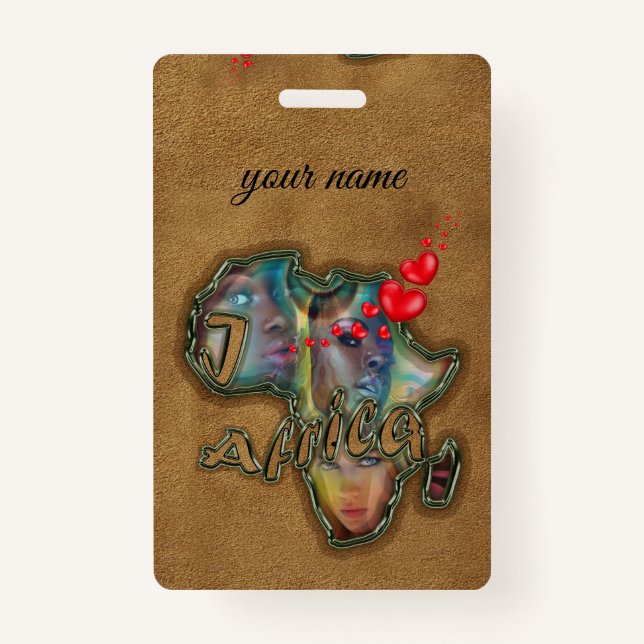 I love Africa Messenger Bag Badge ID Badge (Front)
